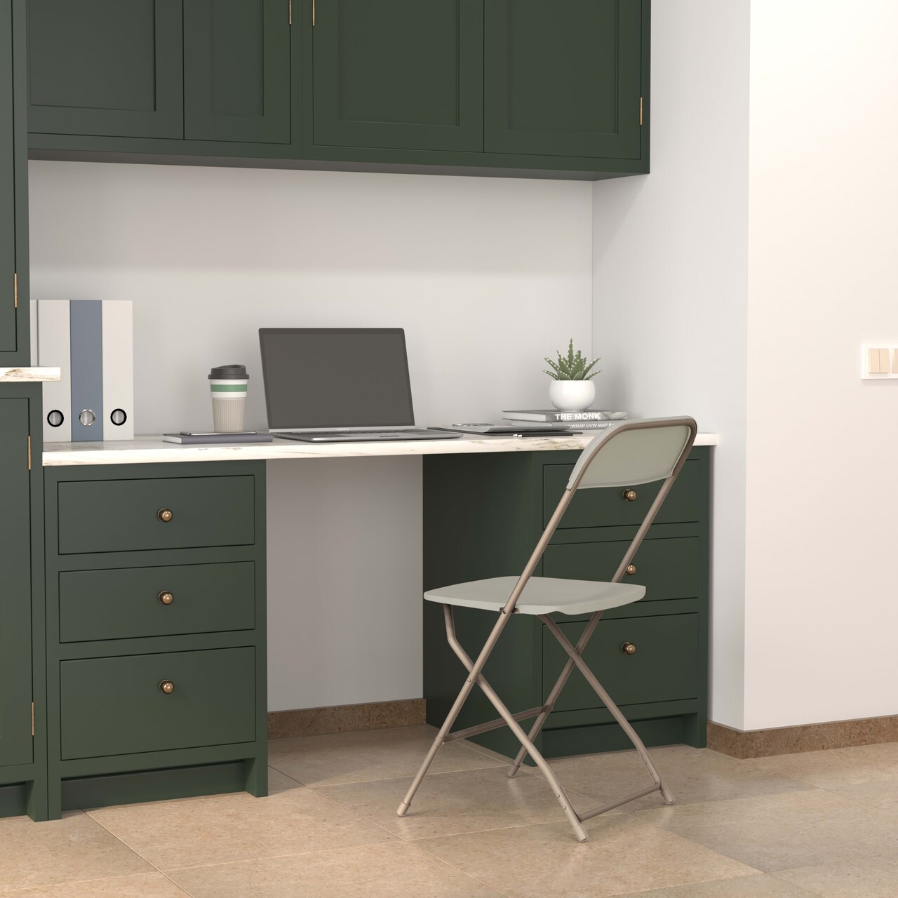 Emma and Oliver Plastic Folding Chair - 4 Pack 650LB Weight Capacity